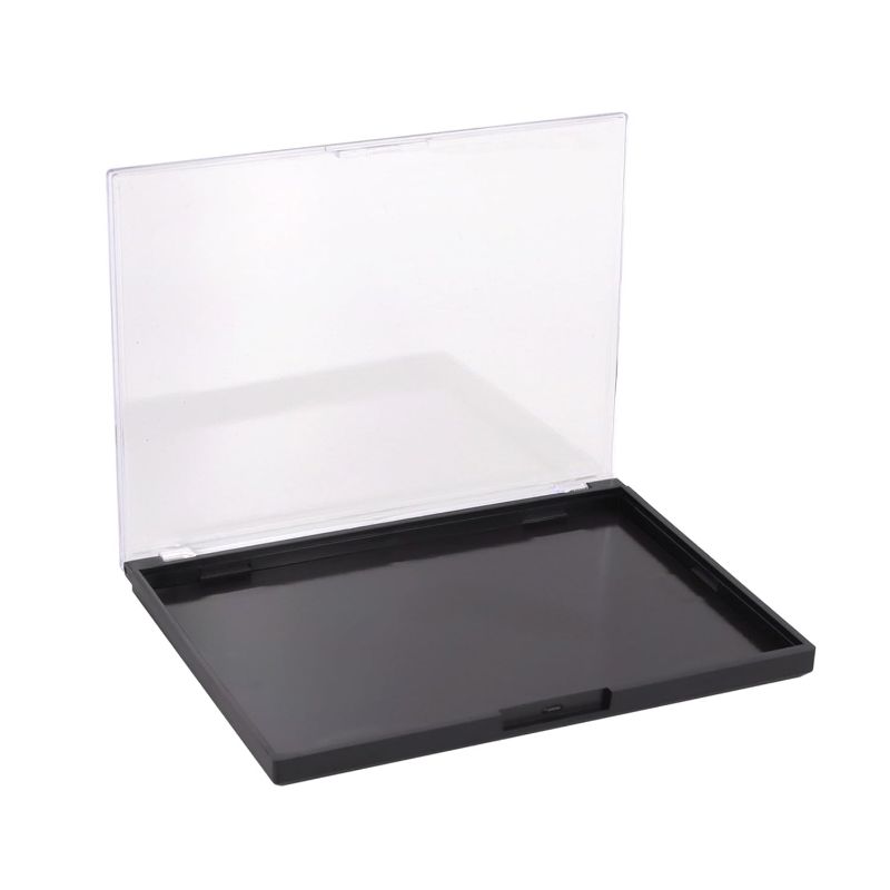 Photo 1 of AJLTPA Magnetic Makeup Palette with Clear Top, Empty Eyeshadow Pan Dispensing Storage Box with 40Pcs Adhesive Metal Stickers for DIY Cosmetics Lipstick Blush Powder(Medium Palette - 5.7"x4.3")