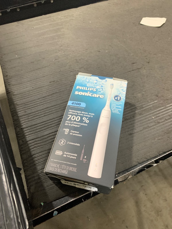 Photo 1 of Philips Sonicare 4100 Series Electric Toothbrush - Sonic Toothbrush with Advanced Sonic Technology, Pressure Sensor, Two Intensity Settings, Smartimer & Quadpacer, White, Model HX3681/23
