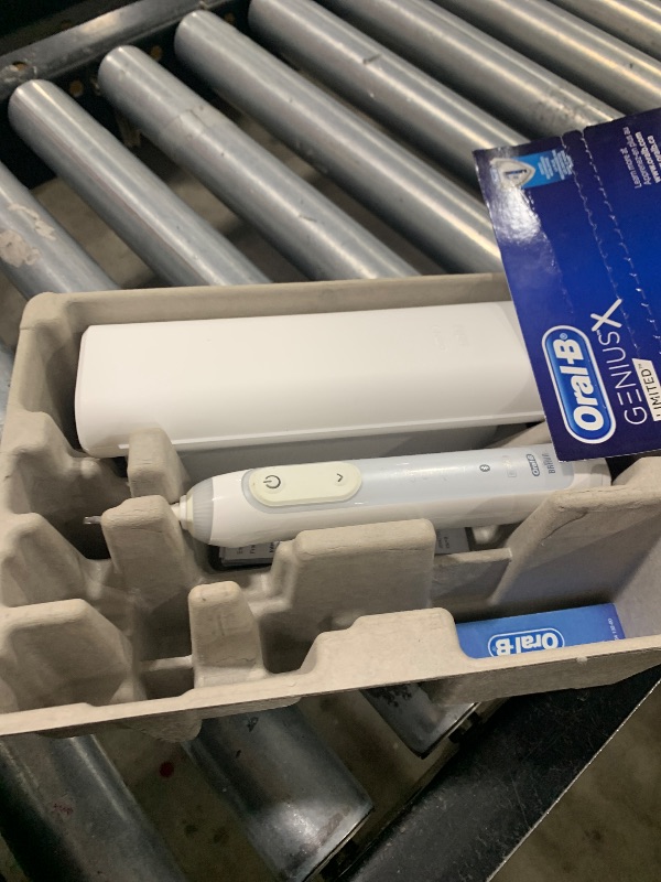 Photo 1 of Oral-B Genius X Limited Rechargeable Electric Toothbrush with 1 Replacement Brush Head, Travel Case, White