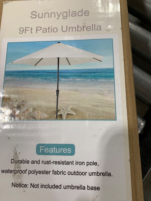 Photo 1 of Tropishade 9 ft. Aluminum Bronze Patio Umbrella with Natural Cover