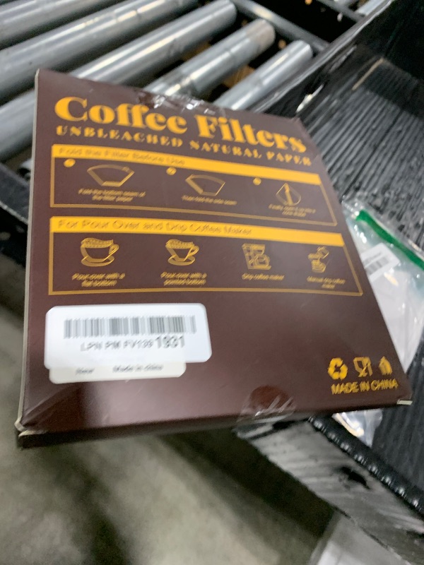 Photo 1 of 100 Count #2 Cone Coffee Filters, Unbleached Natural Paper, No Blowout & Tear-Resistant, Compostable, Fits 2-6 Cup Makers, Pour-Over & Ninja Brewers