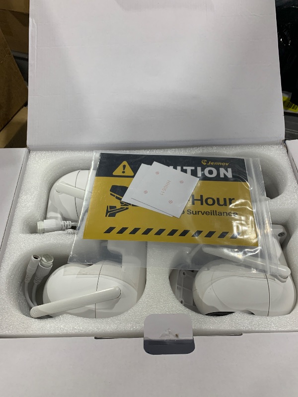 Photo 1 of Jennov 5MP Wireless Security Camera System with Monitor, 10CH NVR Kit for Home & Business Surveillance, 4 Cameras with 500GB HDD, Night Vision, 24/7 Motion Detection, No Monthly Fee, Indoor Outdoor