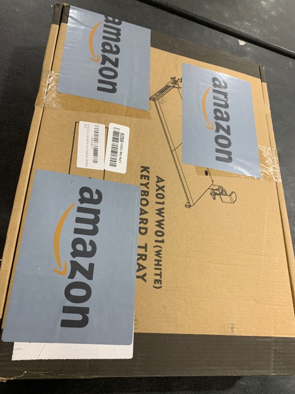 Photo 1 of AX WABER Keyboard Tray Under Desk Pull Out with Extra Sturdy C Clamp Mount System, 27.3 (32.5 inch Including Clamps) x 11 Inch Slide-Out Platform Computer Drawer for Typing White AX01WW01