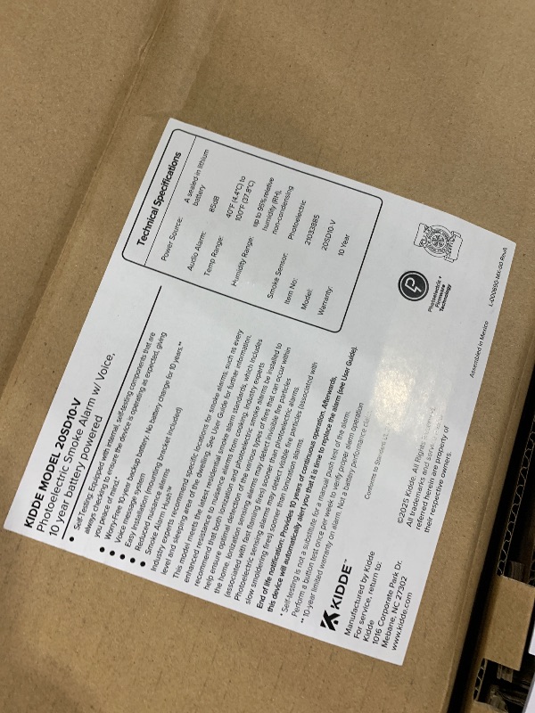 Photo 1 of Kidde  Detector, 10-Year Battery Powered, with Voice Alerts, LED Status Lights, 85 dB Alarm, 5-inches, 20SD10-V, 3 Pack