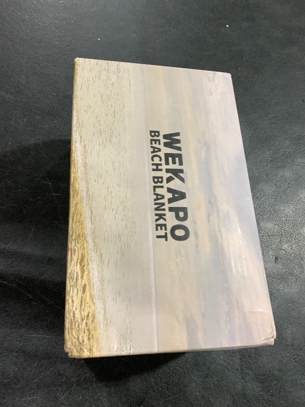 Photo 1 of WEKAPO Beach Blanket Waterproof Sandproof Oversized, Extra Large Beach Mat Sand Free, Lightweight & Compact Sand Free Mat with 6 Stakes & 4 Corner Pockets (Turquoise Shells, 9 x 8 FT (1?6 Person))