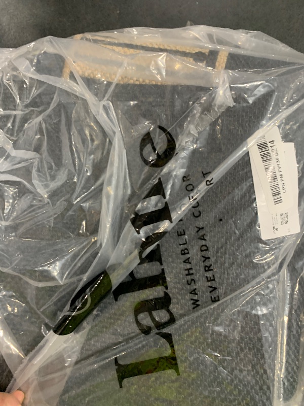 Photo 1 of Lahome Colette Checkered Easy Jute Rug 8x10, Washable Rugs for Living Room Dining Room Farmhouse Indoor Outdoor Mat, Neutral Checkerboard Non Slip Black Carpet for Office Backyard Patio