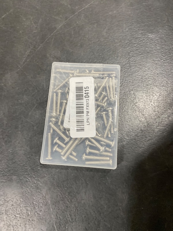Photo 1 of 10-32 x 1 Pan Head Machine Screws, Fully Threaded, 304 Stainless Steel 18-8, Bright Finish, Pack of 50