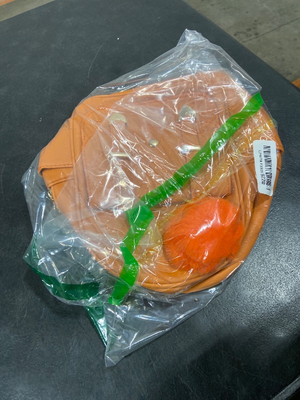 Photo 1 of I IHAYNER Girls Fashion Backpack Mini Backpack Purse for Women Teenage Girls Purses PU Leather Pompom Backpack Shoulder Bag Orange