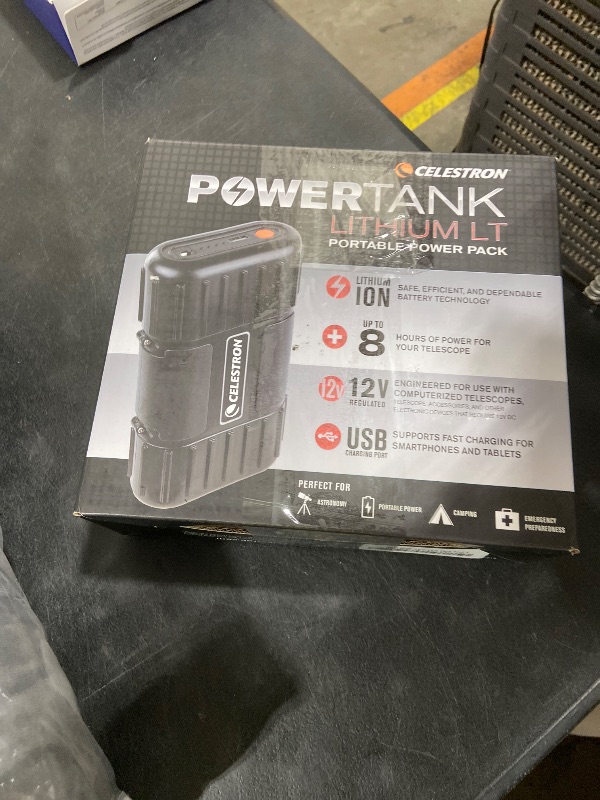 Photo 1 of Celestron 18763 PowerTank Lithium LT Telescope Battery Power Pack – Rechargeable Portable 12V Power Supply for Computerised Telescopes with 8 Hour Capacity / 73.3 Wh and 1 USB Port, Black