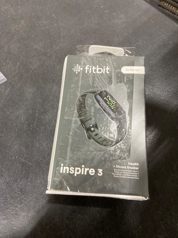 Photo 1 of Fitbit Inspire 3 Health &-Fitness-Tracker with Stress Management, Workout Intensity, Sleep Tracking, 24/7 Heart Rate and more, Midnight Zen/Black One Size (S & L Bands Included)