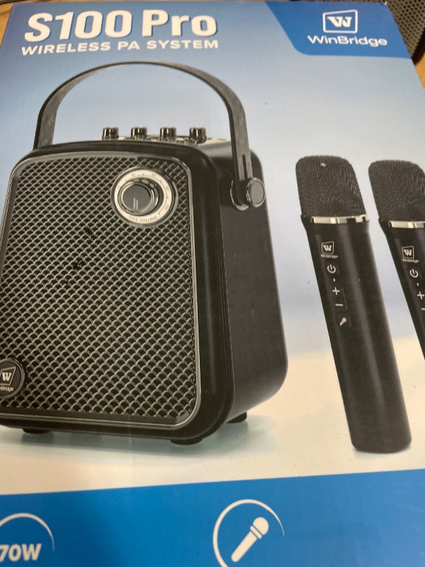 Photo 1 of (NO MICROPHONES) 70W Portable Bluetooth Speaker , Small PA Speaker System, Karaoke Machine for Teachers, Public Speaking, Events, Singing - S100 Pro