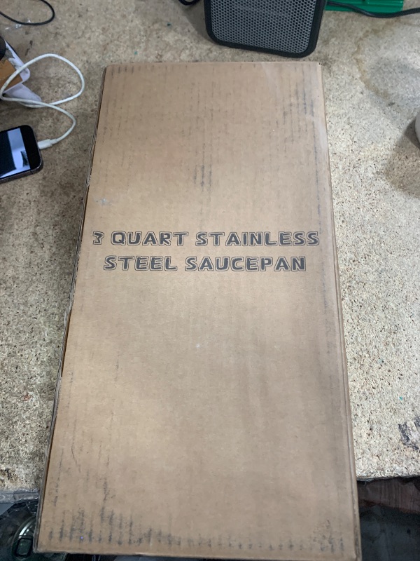 Photo 1 of ** USED** EWFEN 3 Ply Stainless Steel Saucepan with Lid, 3 Quart Multipurpose Cooking Pot, Stay-Cool Handle, Induction Oven Dishwasher Safe, 3 QT