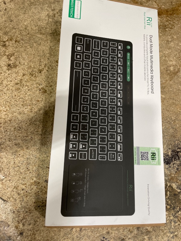 Photo 1 of (Dual Mode) Rii RT518S Wireless and Bluetooth 2-LED Color Backlit Multimedia Keyboard with Multi-Touch Big Size Trackpad,Rechargable Keyboard for Android TV Box,PC,Tablets,Smart TV, HTPC, IPTV,Windows