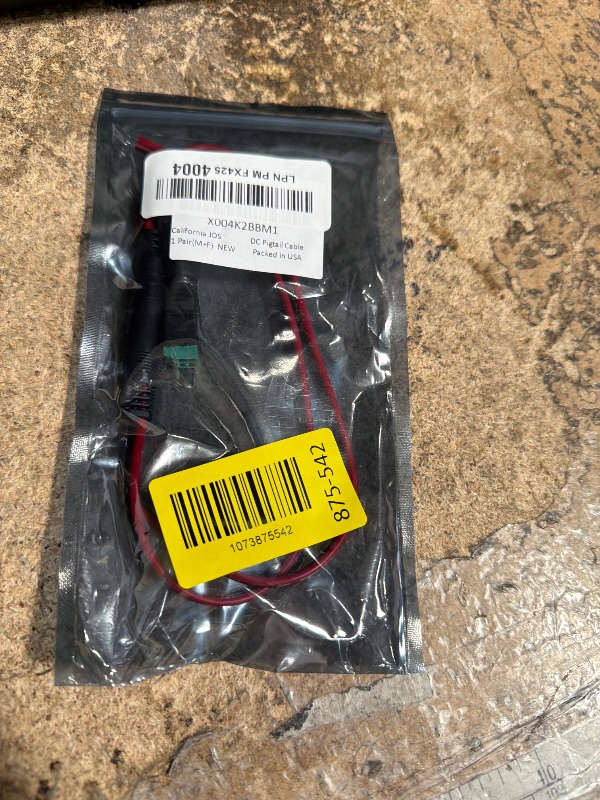 Photo 1 of (Real 18AWG) 1 Pairs 12V 5A DC Power Pigtail Barrel Plug Connector Cable, 2.1mm x 5.5mm Male Female DC Pigtail Connectors for CCTV Security Camera and 12V Power Supply Adapter (1 Male+1 Female)