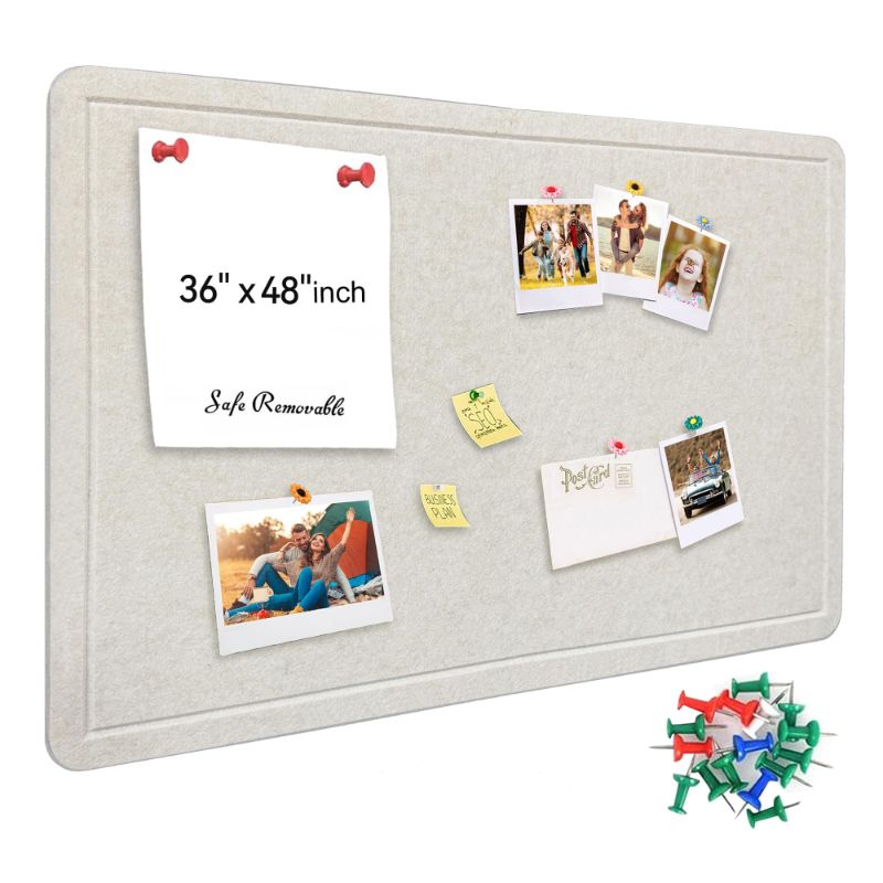 Photo 1 of Self-Adhesive Felt Bulletin Board for Wall, Home Office Classroom Decor