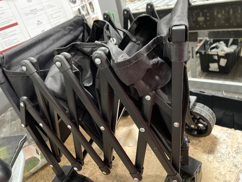 Photo 1 of ***MISSING HANDLE****    InBrave Extra Long Collapsible Wagon Cart, 480LBS Heavy Duty Utility Wagons with All-Terrain Wheels, Foldable Grocery Carts for Gardening, Shopping, Beach,...