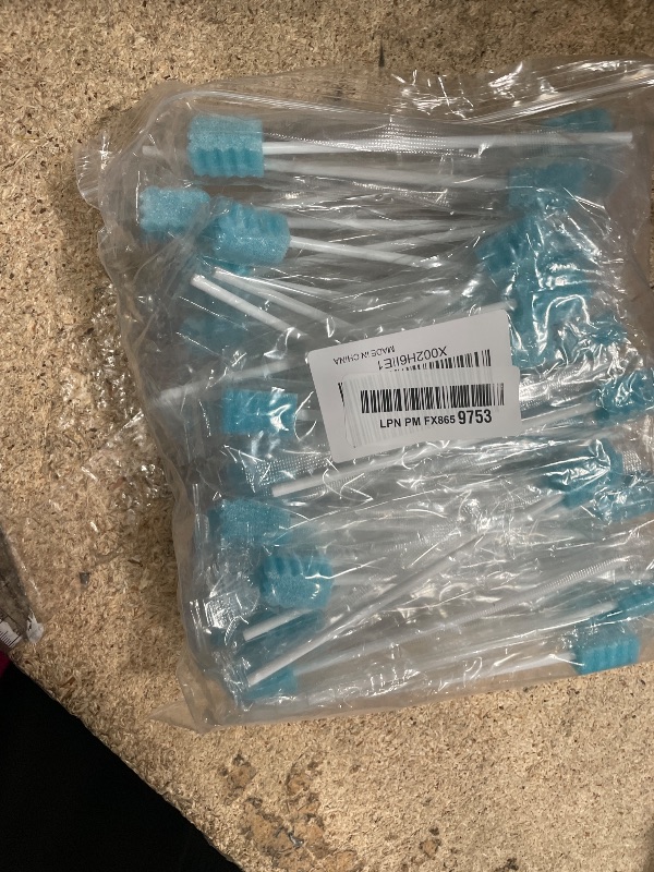 Photo 1 of (50 Pack) Disposable Mouth Swabs Sponge - Unflavored & Sterile Oral Swabs Dental Swabsticks for Mouth Cleaning(Contains Tooth Powder)