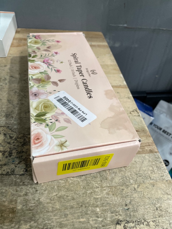 Photo 1 of 10 Inch Cream Spiral Taper Candles for Home Decoration, 12 Pack Candy-Color Candlesticks for Dinner Party Wedding Holiday