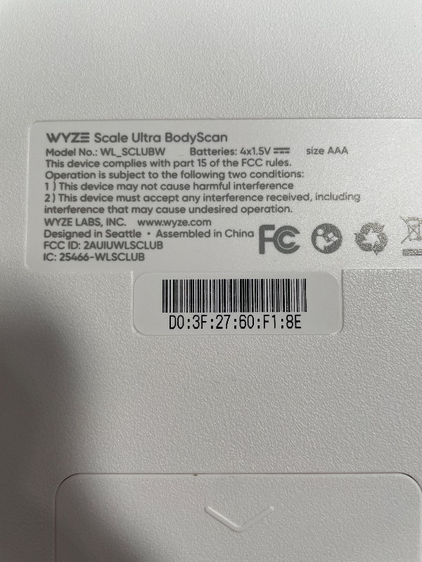 Photo 1 of ** NEEDS BATTERIES TO TEST ***Wyze Scale Ultra BodyScan Smart Scale with Handle – Wi-Fi & Bluetooth Body Composition Scale for Weight, BMI, Body Fat, Muscle Mass, and Segmental Measurement, White