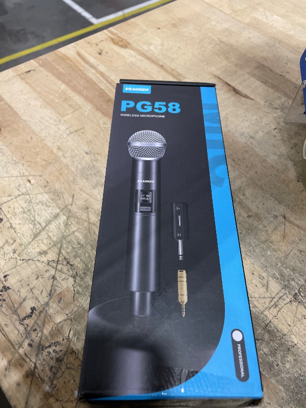 Photo 1 of **FACTORY SEALED** Aokeo Wireless Microphone for Mic Input, UHF Metal Dynamic Handheld Multipurpose Mic with Rechargeable Receiver (Work 4hs), 160ft Range, for Karaoke Machine, Amplifier Speaker, Mixer, Church