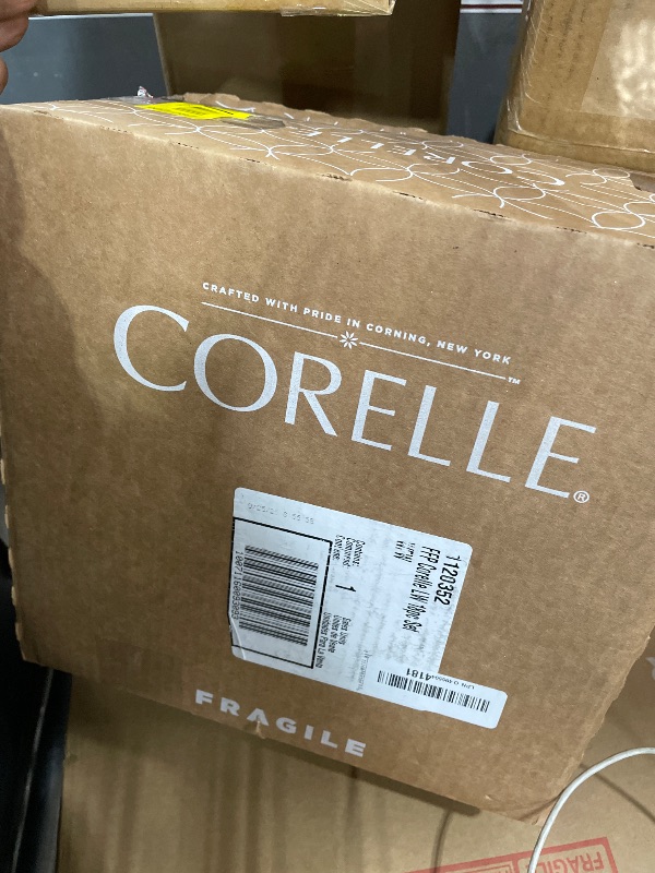 Photo 1 of **MISSING SOME**Corelle Vitrelle 18-Piece Service for 6 Dinnerware Set Triple Layer Glass and Chip Resistant, Lightweight Round Plates and Bowls Set, Winter Frost White