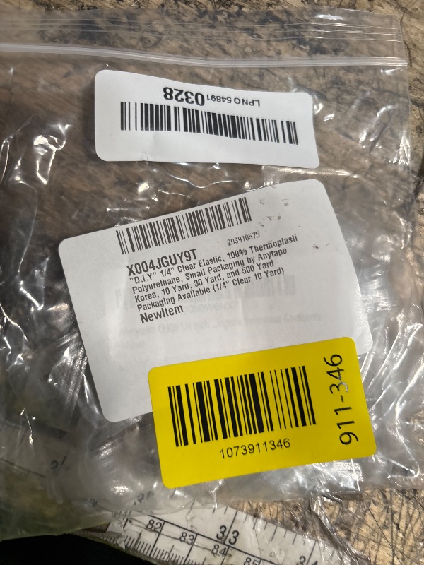 Photo 1 of "D.I.Y" 1/4" Clear Elastic, 100% Thermoplastic Polyurethane, Small Packaging by Anytape Korea, 10 Yard, 30 Yard, and 500 Yard Packaging Available (1/4" Clear 10 Yard)