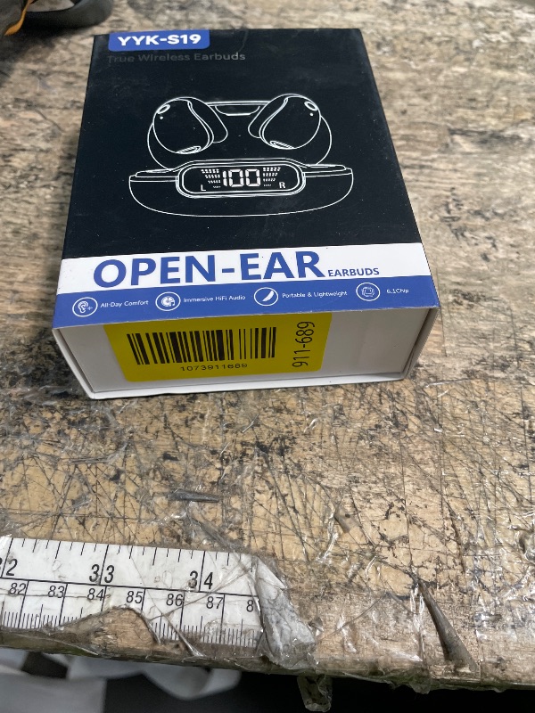 Photo 1 of ***MISSING PARTS***
Boytond Ultra Open Ear Earbuds - Ergonomic Clip-On Earbuds, Bone Conduction Over-The-Ear Headphones with Waterproof Design and Secure Fit for Small Ears, Mirror Black