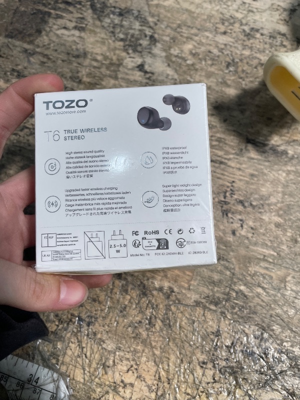 Photo 1 of **FACTORY SEALED**TOZO T6 Wireless Earbuds, Bluetooth Ear Buds, Stereo Sound in Ear Headphones, 50 Hours Playtime, AI Clear Call, Wireless Charging Case, APP Customizable EQs, IPX8 Waterproof Earphones