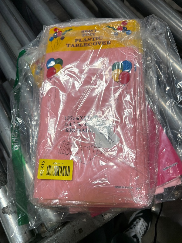 Photo 1 of ***MISSING PARTS***
Whaline 16Pcs Pink and Orange Plastic Tablecloth Tequila Color Rectangle Table Cover Waterproof Table Cloth for Parties Decoration Supplies, 54 x 108 Inch