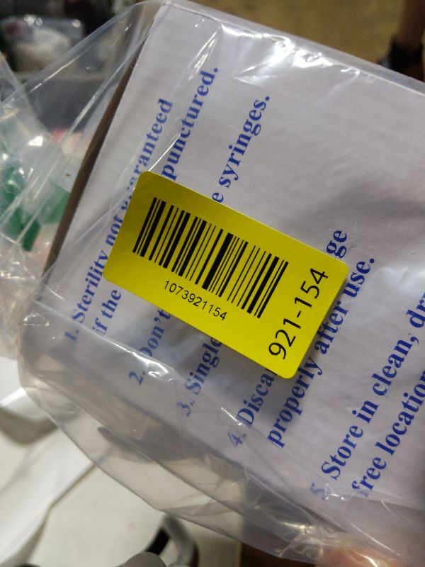 Photo 1 of 100 Pack Disposable 2.5ml/cc Lab Syringes with 25Ga 1 Inch Needle Luer Lock, Individually Sealed Packed