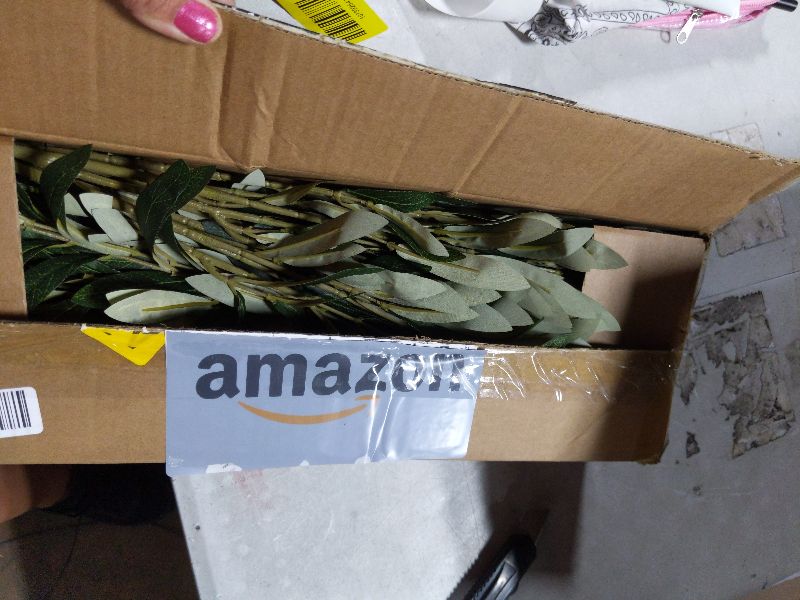 Photo 1 of 10 PCS 18 Inch Faux Olive Branches for Vases - Realistic Faux Olive Tree Stems with Lifelike Leaves & Fruits, Eucalyptus Stems,Faux Greenery Stems for Centerpieces,Home Decor&Wedding Decor