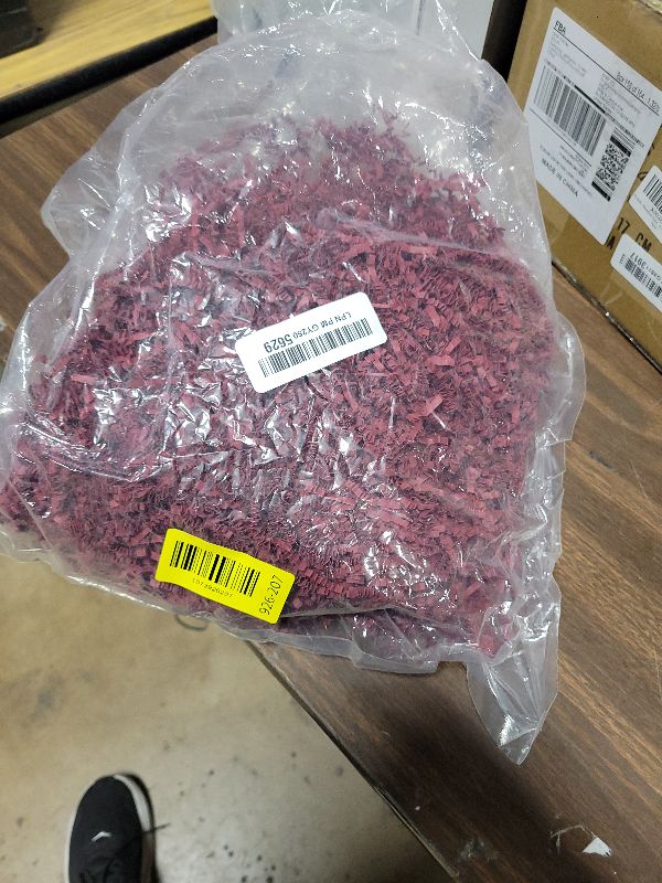 Photo 1 of 1 LB Burgundy Crinkle Cut Paper Shred Filler Great for Gift Wrapping, Burgundy Basket Fillers, Birthday, Gift Wrapping, Anniversary, Halloween Thanksgiving Christmas Party Decor Filling Supplies