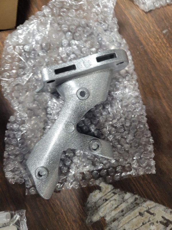 View 2 of 1" Flag Pole Holder for Outside House, REERON 2-Positions Metal Flagpole Bracket Mounts, Aluminium Rustproof Flag Pole Wall Porch Mounting Brackets with 3 Fixed Holes & Steel Hardwares (Silver-1 Pack)