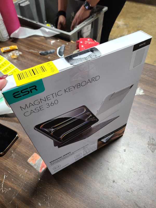 Photo 1 of [Upgraded] ESR iPad Pro 13 Inch Case with Keyboard (M5/M4, 2025/2024), iPad Pro 13 Keyboard Case with Magnetic Stand, Portrait/Raised Modes for iPad Pro 13, Removable, Rebound 360 Series,White