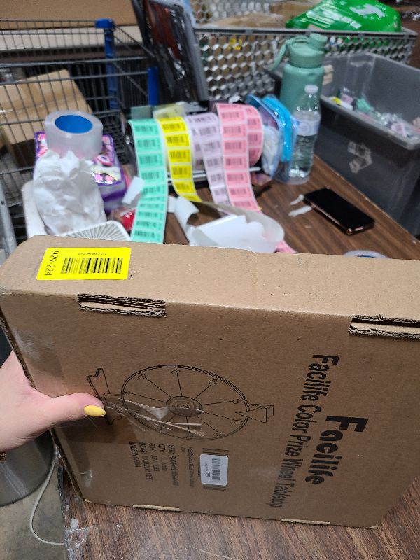 Photo 1 of 12 Inch Spinning Wheel for Prizes - Prize Wheel, 10 Slots Color Spinner with Stand, Table Prize Wheel Spinner for Trade Shows, Carnivals, and Home Game (12 inch)