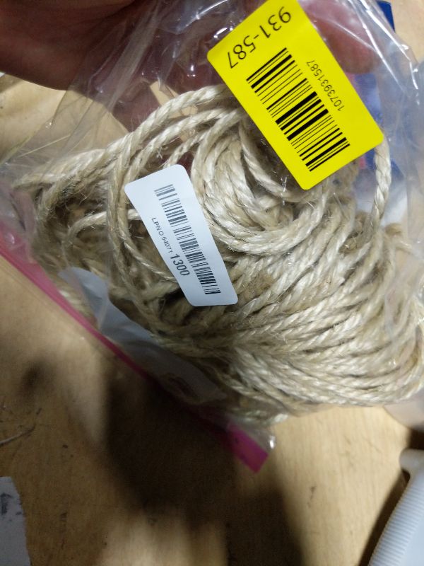 Photo 1 of 164 Feet Sisal Rope for Cat Scratching Post, 1/6 Inch Natural Cat Tree Rope, DIY Hemp Twine Rope for Repairing, Recovering Scratch Post Cats Tree Tower Replacement (Natural)