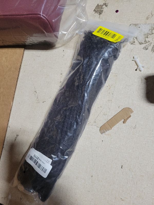 Photo 1 of 100% Real Human Hair 0.2cm Width 12 Inch Loc extensions Human Hair with Curly Ends 50 Strands per pack Full Handmade Dreadlock Extensions Can be dyed and bleached for Men Women Kids (12 Inch-50)