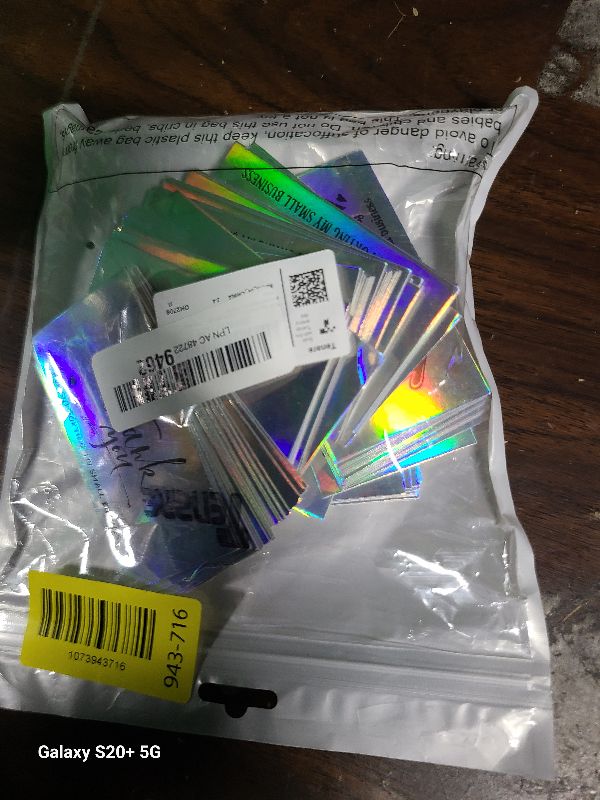 Photo 1 of 1120 Pcs Thank You Cards and Stickers Set, Include 120 Business Card 1000 Roll Labels Thank You for Supporting My Small Business Stickers Package Insert(Holographic Style)