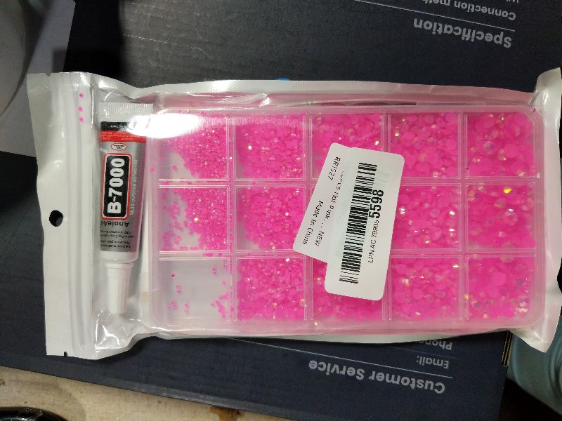 Photo 1 of 12000Pcs Hot Pink Color Rhinestones for Bedazzling Kit, 2/3/4/5/6mm Mix Sizes Jelly Bedazzling Resin Gems, Bedazzling for Crafting, Flatback Resin Rhinestones for DIY Face Makeup Crafts Tumblers