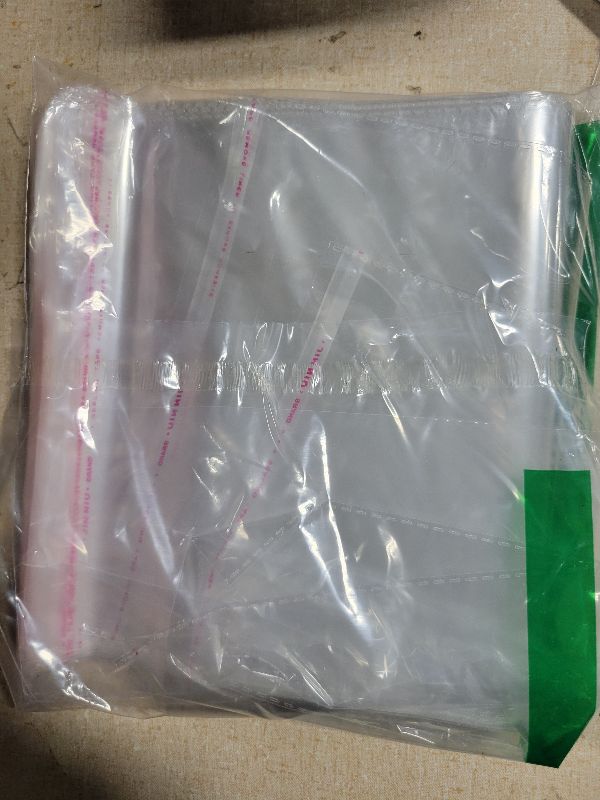 Photo 1 of 100Pcs 8x12 Inch Clear Resealable Cellophane Bags, Self-Sealing Plastic Packaging Bags for Gifts, Clothes, Small Business Supplies