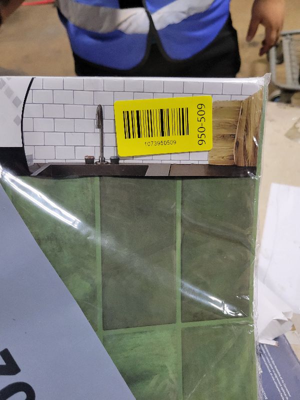 Photo 1 of 10-Pack Green Peel and Stick Backsplash Tiles for Kitchen & Bathroom, 12"x12" Self-Adhesive Waterproof Vinyl Wall Tile