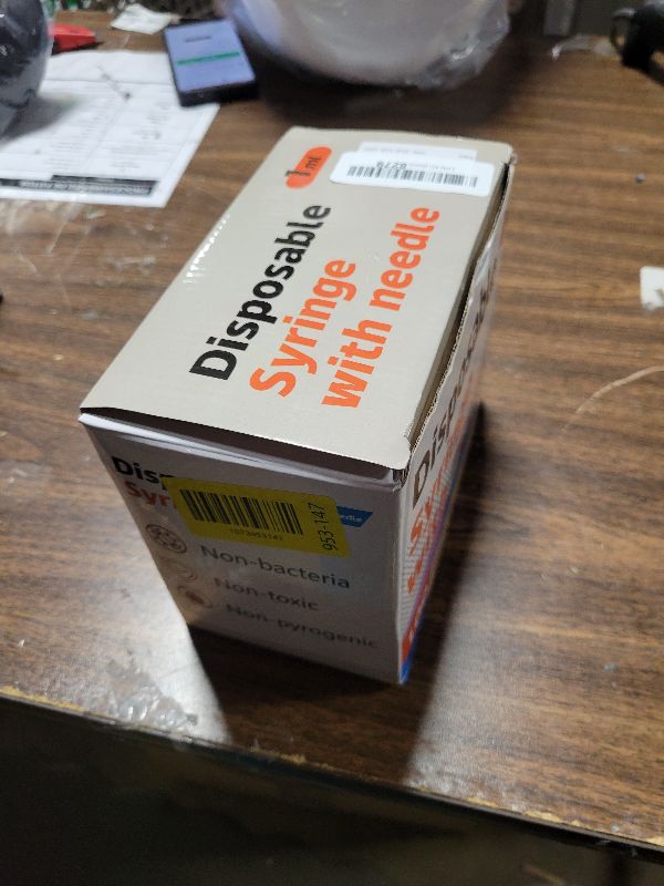 Photo 1 of 1ml/cc 31G 5/16 Inch Syringes, U-100 Scientific Lab Syringe, Individual Wrapped, 100 Pack