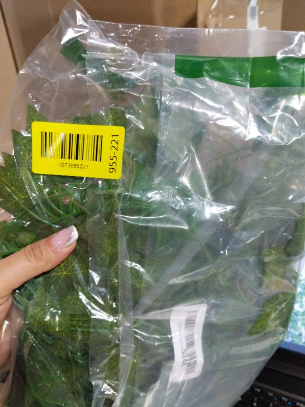 Photo 1 of 12 Pack Fake Vines for Room Decor Artificial Ivy Garland with Clip Green Flowers Hanging Plants Faux Greenery Leaves Bedroom Aesthetic Decor for Home Garden Wall Wedding