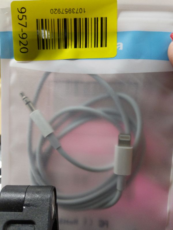View 2 of (Apple MFi Certified) iPhone AUX Cord,Lightning to 1/8 Inch Audio Cable,3.3ft, Headphone Jack Adapter Male Aux Stereo Audio Cable Compatible for iPhone 14/13/12/11/XR/X/8/7 (White)