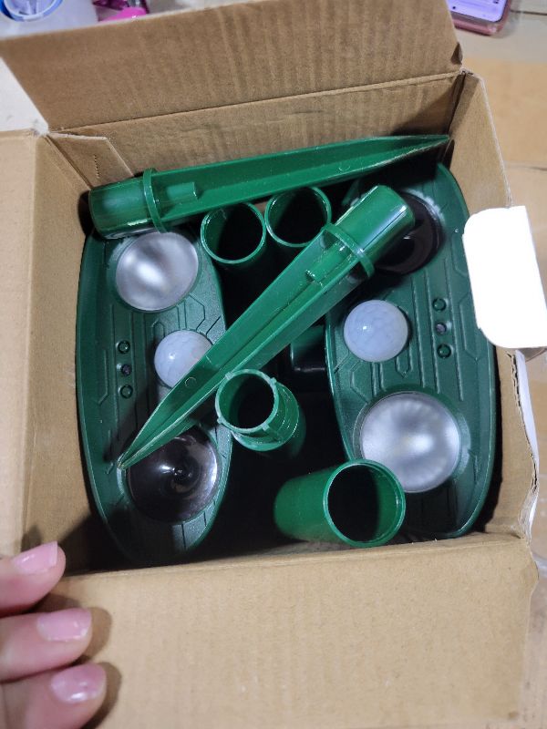 Photo 1 of 2 Pack Solar Animal Repeller for Raccoons, Deer & Squirrels - Ultrasonic & Strobe Light, Outdoor Deterrent for Cats, Dogs, Raccoons, Rabbits, Skunks, Foxes & More