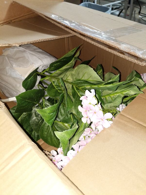 Photo 1 of 1 mPack Large Faux Plastic plantas in Pot UV Resistant Fake Flowers Trees Indoor Outdoor Realistic Floor Plants Artificial Hydrangea Plants for Home Porch Garden Office Porch Patio Front Bonsai Decor