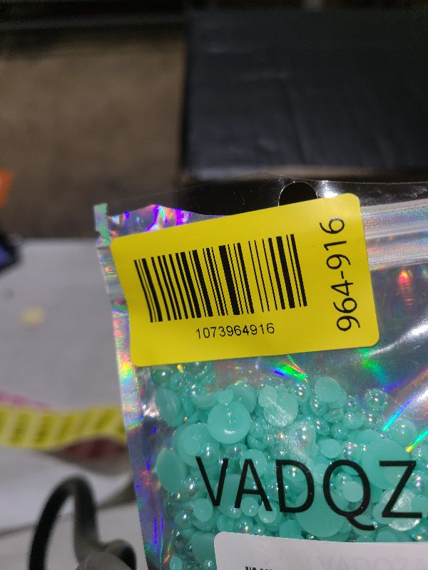 Photo 1 of 1000PCS Mixed Sizes 3/4/5/6/8/10mm Flatback Half Round Pearls Gems for Crafting, AB Color Pearl Beads Stones for Crafts Jewelry Clothes Shoes Dress Nail Art Making Embellishments (Lake Green AB)