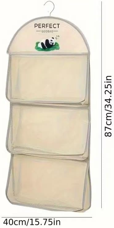 View 1 of 1pack Hanging Underwear Organizer for Closet, 3-Tier Mesh Bra and Socks Storage Bag, Vertical Closet Organizers and Storage with 3 Large Pockets, Space Saving Wardrobe Hanging Bag