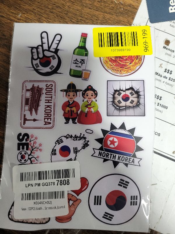 View 2 of 100PCS South Korea Stickers – Korean Culture Aesthetic K-Pop K-Drama Food Travel Decals for Laptop, Water Bottle, Scrapbook, Journal