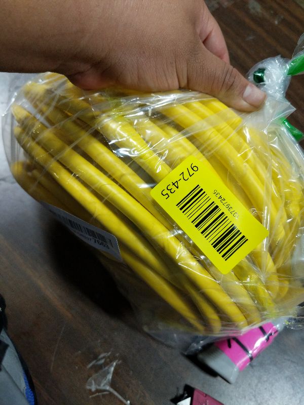 Photo 1 of 12AWG 75 FT Heavy Duty Outdoor Extension Cord Waterproof with Lighted End,12 Gauge Extension Cord Flexible and Cold Resistant 3 Prong Grounded Plug,15Amp 1875W Yellow SJTW ETL Listed